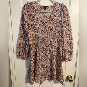 Floral long sleeve mini dress